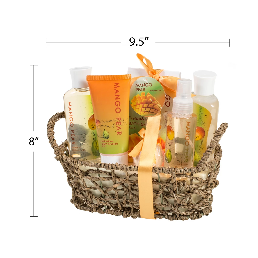 Freida and Joe Woven Basket Mango-Pear Fragrance Bath & Body Set 2 Freida and Joe Woven Basket Mango-Pear Fragrance Bath & Body Set - Image 2