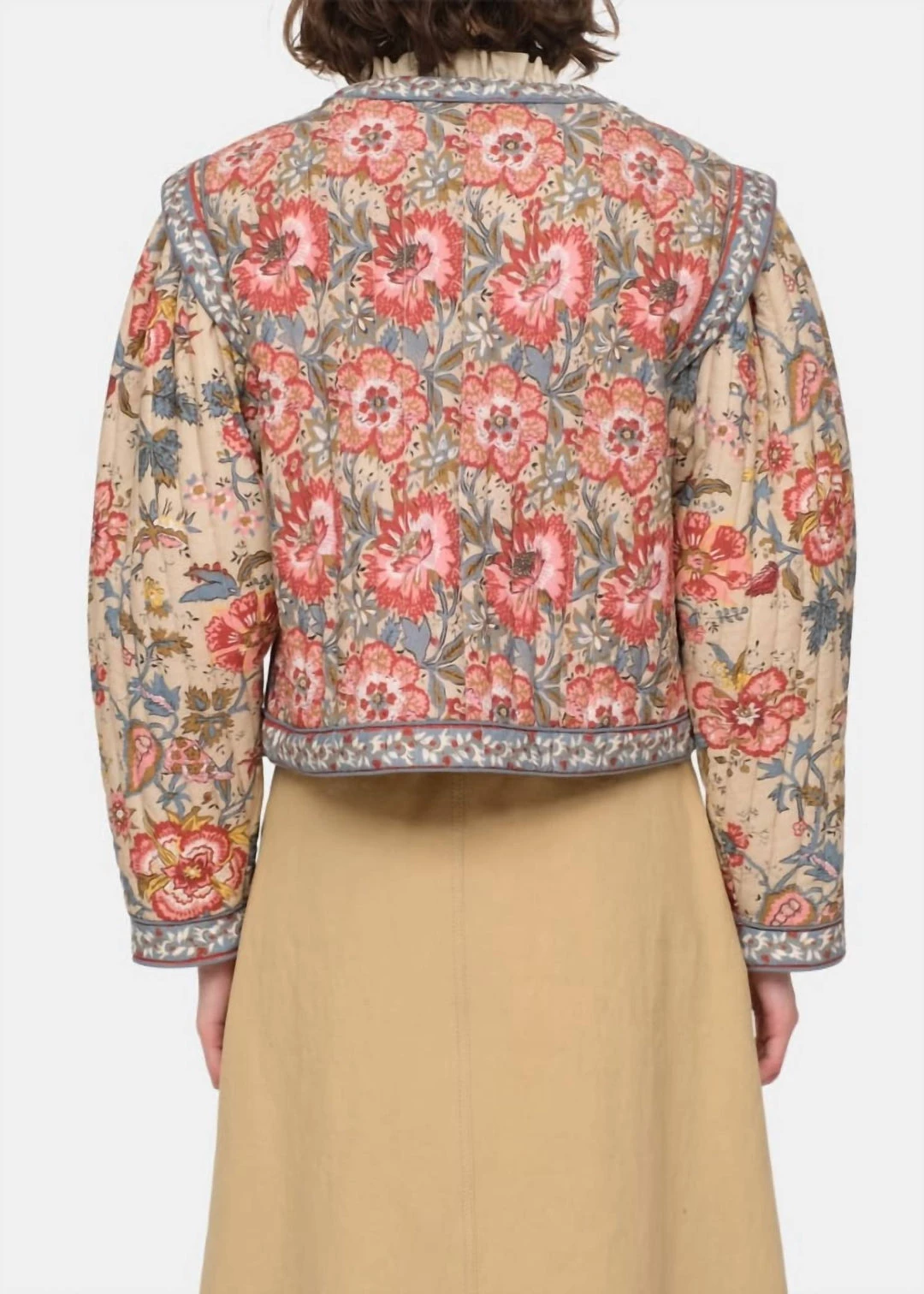 Sea Tess Print Quilted Jacket in Cream - women 3 Sea Tess Print Quilted Jacket in Cream - women - Image 3