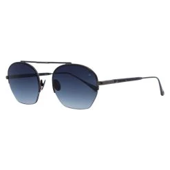 John Varvatos Semi-Rimless Round Sunglasses V534 Gunmetal Gunmetal 50mm 534 - men