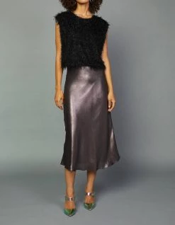 Current Air Textured Sparkle Top in Black - women