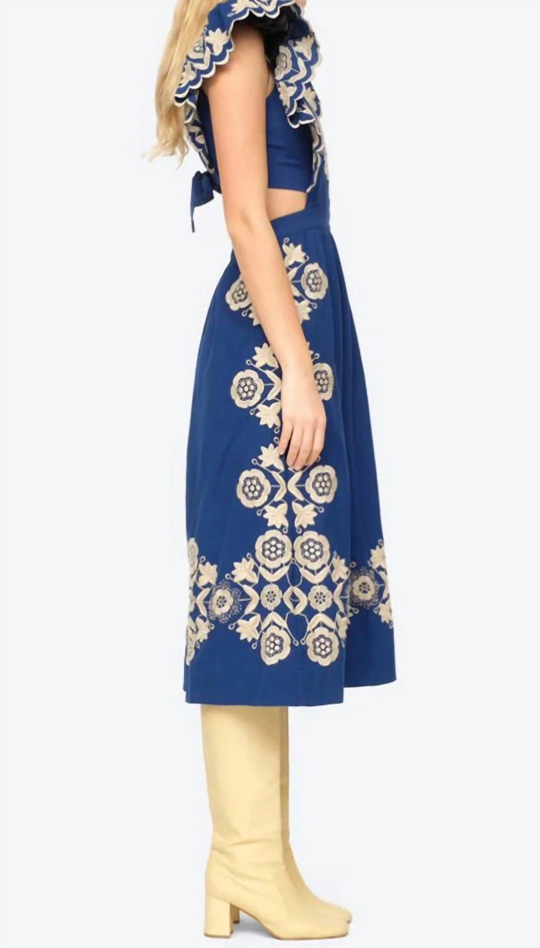 Sea Manuela Apron Dress in Blue - women 2 Sea Manuela Apron Dress in Blue - women - Image 2