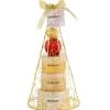 Freida and Joe Candy Cane Bath & Body Gift Set in Gold Tree Iron Caddie
