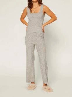 Current Air Sweater Knit Pants in Grey Melange - women
