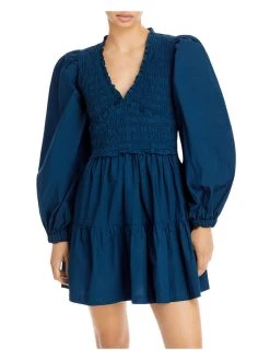 Sea Gaia Womens Smocked Short Mini Dress