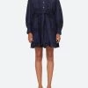 Sea Anita Eyelet Long Sleeve Button Down Dress in Night - women