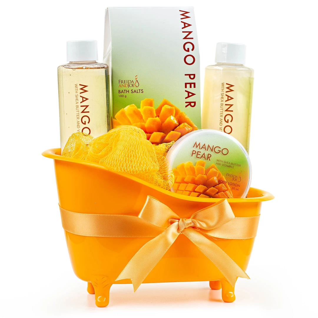 Freida and Joe Passion Fruit Fragrance Bath & Body Spa Gift Set in an Apple Green Tub Basket 2 Freida and Joe Passion Fruit Fragrance Bath & Body Spa Gift Set in an Apple Green Tub Basket - Image 2
