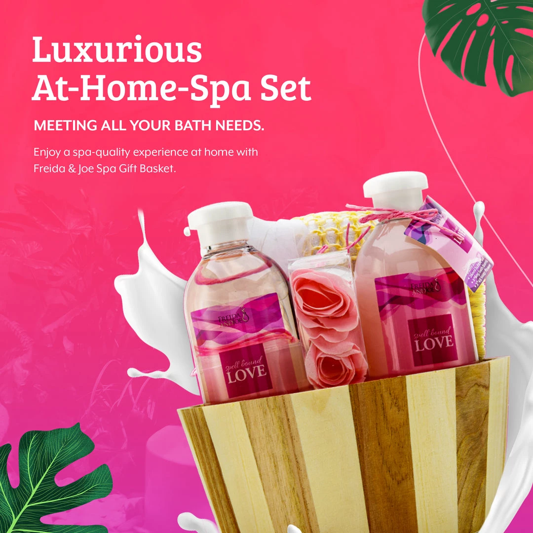 Freida and Joe Spell Bound Love Spa Skin Care Set in Vintage Wooden Gift Basket 3 Freida and Joe Spell Bound Love Spa Skin Care Set in Vintage Wooden Gift Basket - Image 3