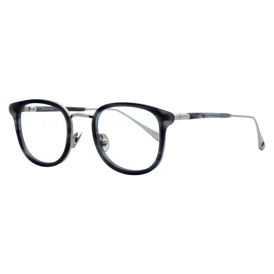 John Varvatos Round Eyeglasses V410 Smoke/Silver 49mm 410 - men 1 John Varvatos Round Eyeglasses V410 Smoke/Silver 49mm 410 - men