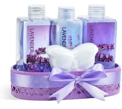 Freida and Joe Lavender Fragrance Bath & Body Gift Set in Wire Basket