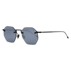 John Varvatos Rimless Octagon Sunglasses V526 Matte-Black Matte Black 49mm 526 - women