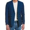 John Varvatos Slim Fit Double-Breasted Suede-Trim Linen Blazer - men