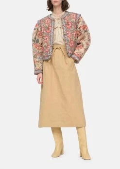 Sea Tess Print Quilted Jacket in Cream - women