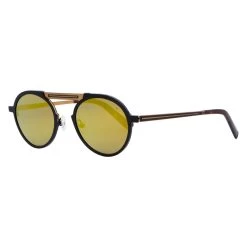 John Varvatos Round Sunglasses V517 Black-Gold 49mm 517 - women