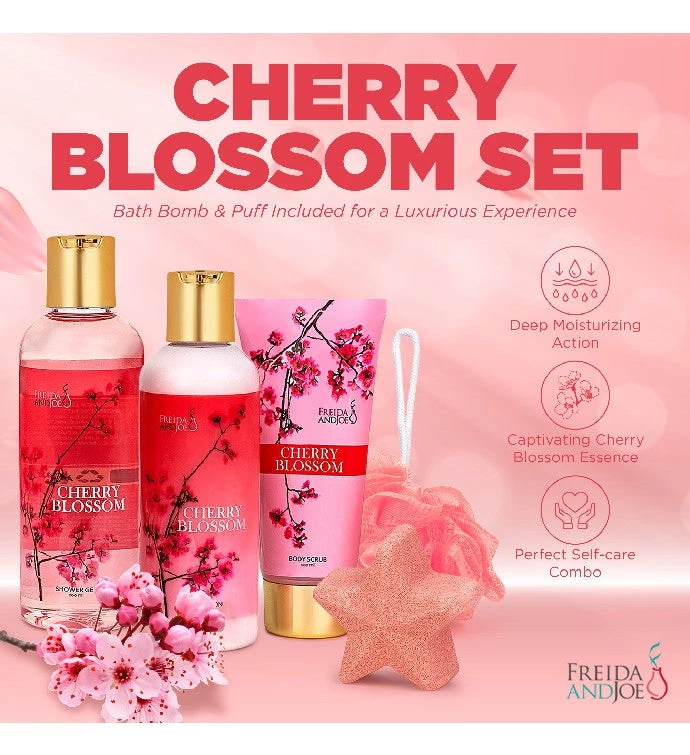 Freida and Joe Cherry Blossom Bath and Body Gift Box Set 4 Freida and Joe Cherry Blossom Bath and Body Gift Box Set - Image 4