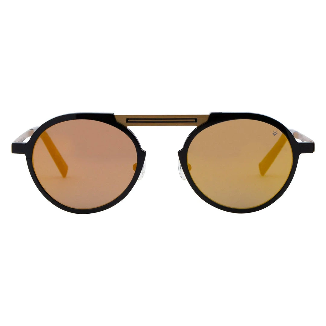 John Varvatos Round Sunglasses V517 Black-Gold 49mm 517 - women 2 John Varvatos Round Sunglasses V517 Black-Gold 49mm 517 - women - Image 2