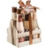 Freida and Joe Tropical Coconut Bath & Body Gift Set in a Wooden Caddie