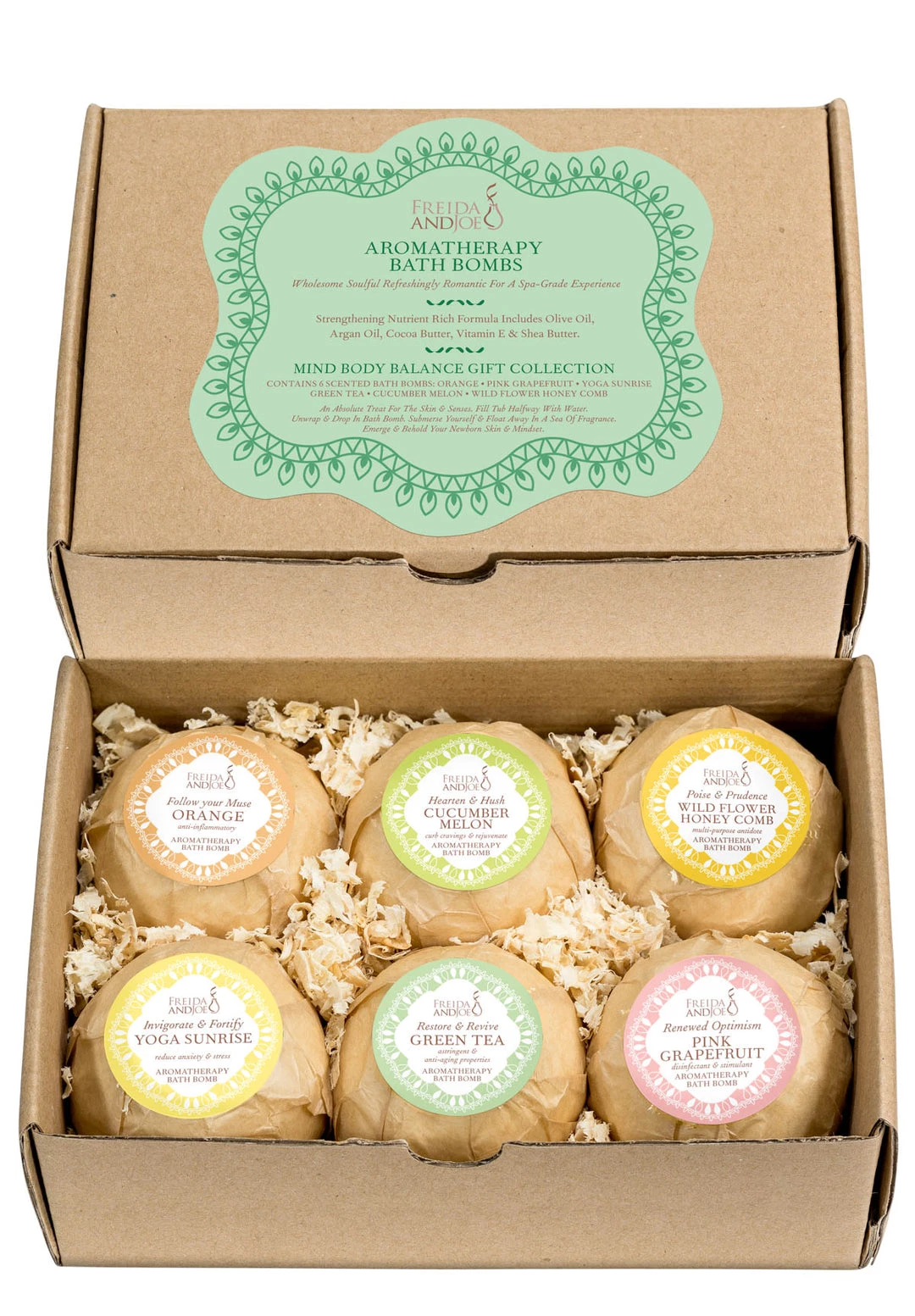 Freida and Joe Inner Calm & Conviction Fragrances Bath Bomb Gift Collection in White Box 1 Freida and Joe Inner Calm & Conviction Fragrances Bath Bomb Gift Collection in White Box