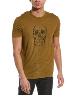 John Varvatos Skull Linen-Blend Crewneck T-Shirt - men