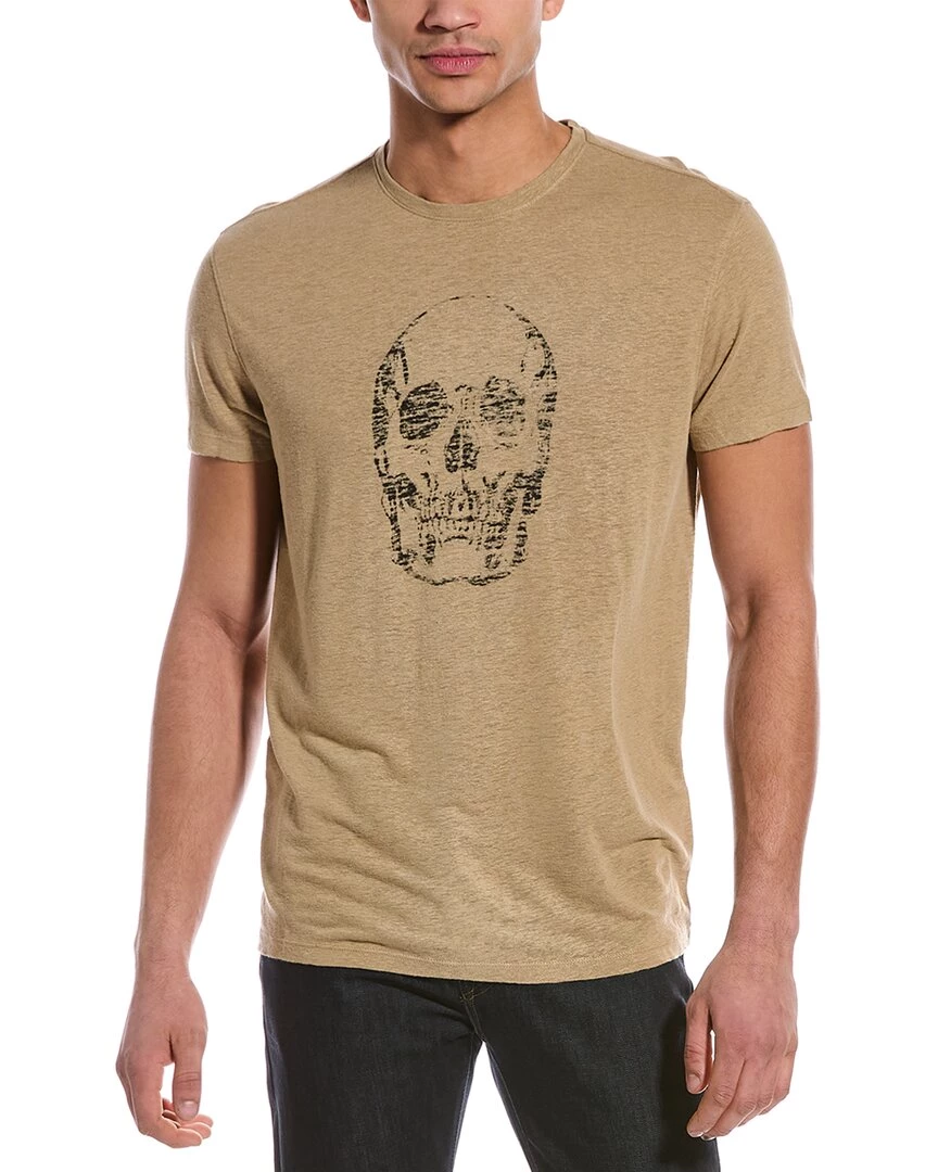John Varvatos Skull Linen-Blend Crewneck T-Shirt - men 1 John Varvatos Skull Linen-Blend Crewneck T-Shirt - men