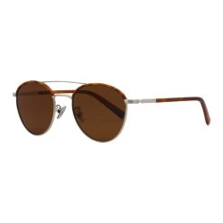 John Varvatos Round Sunglasses V518 Silver/Havana Polarized 53mm 518 - men