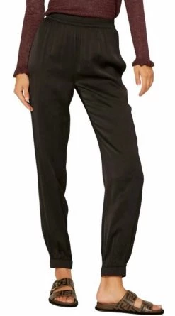 Current Air Elasticized Waist Slim Jogger In Black - women